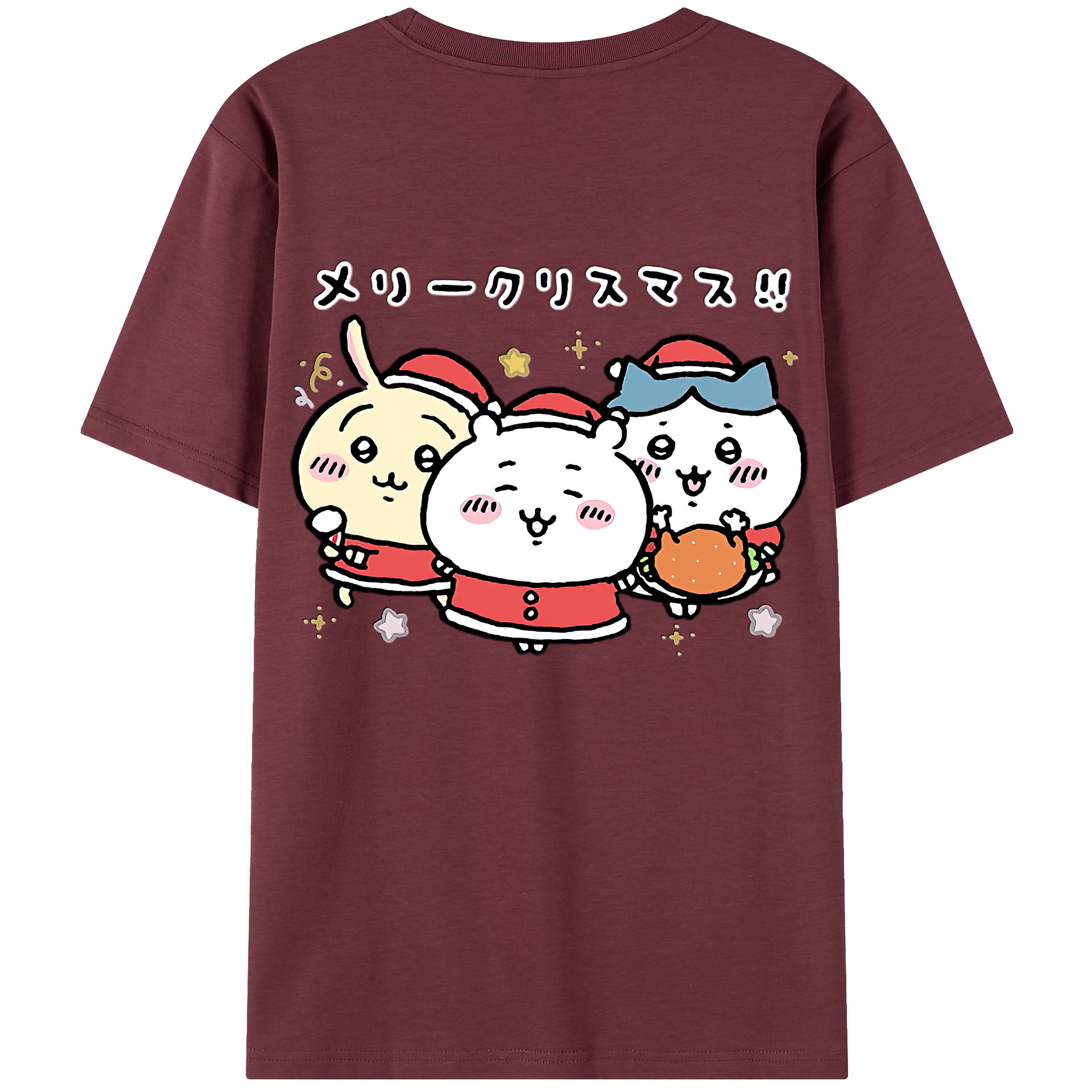 （画像用） ちいかわ ハチワレ Chii-kawa hachiware 綿100％半袖Tシャツ（背面プリント）
